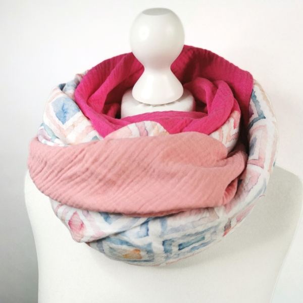 XXL Musselintuch rosa/pink/gemustert 