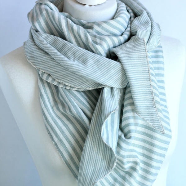 Dreieckstuch Musselin gestreift mint 